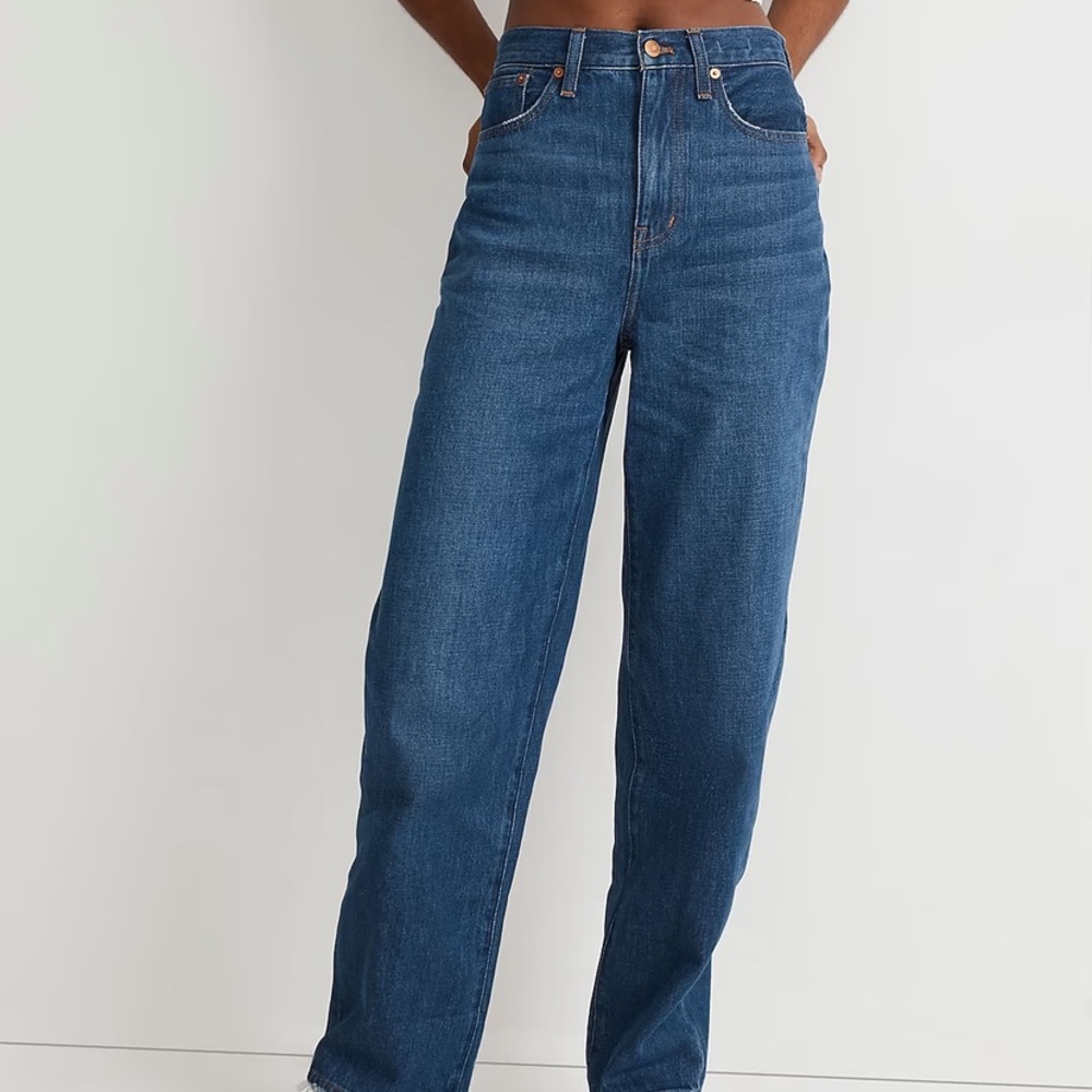 NWT Madewell Baggy Straight Jeans in Dark Worn Indigo